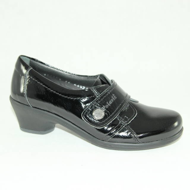 Туфли женские 171506-R BLACK кожа - лак - кожа чёрные